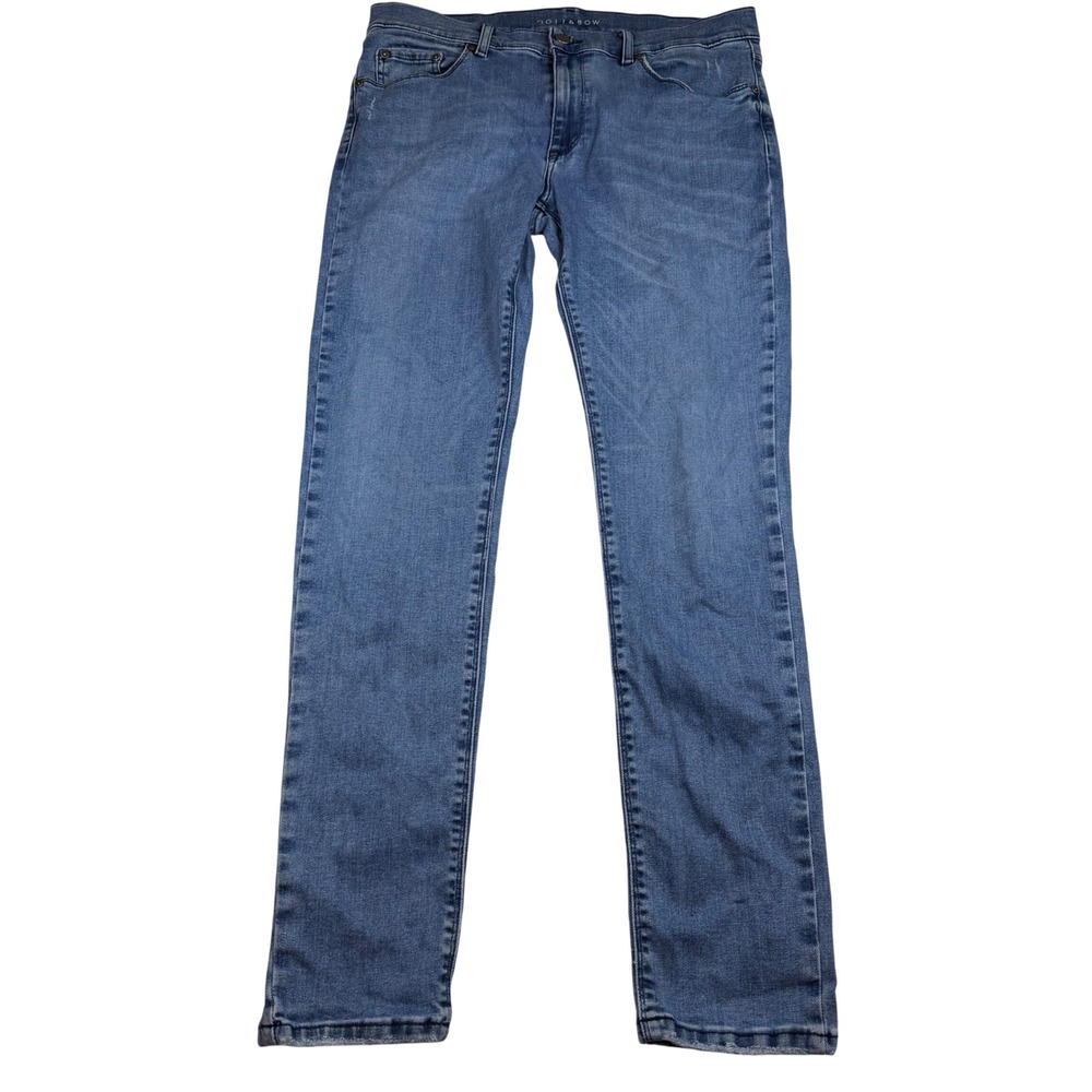 Mott & Bow Mens Skinny Jeans 33x32 Medium Wash Blue Denim Stretch Pants